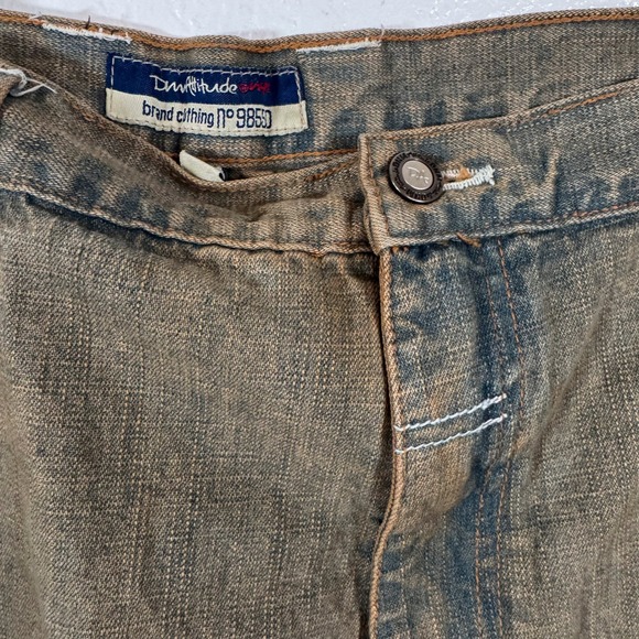 DNM Attitude Denim Jeans Y2K Wide leg Skater Distressed Brown Mens Size 48X33 - Picture 4 of 10